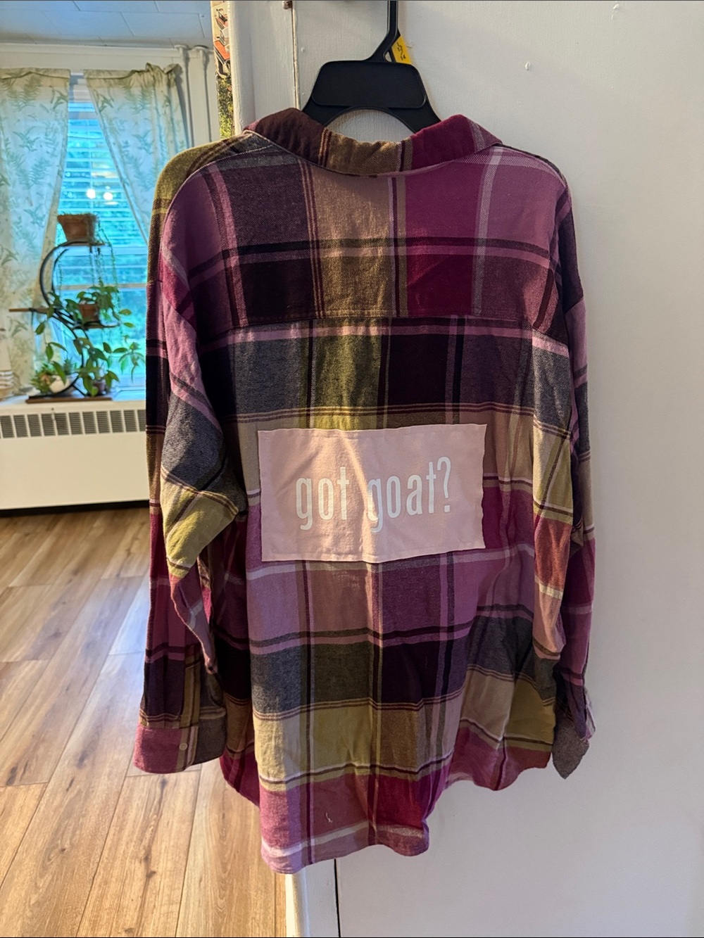 "GOT GOAT?" Purple Plaid Shirt